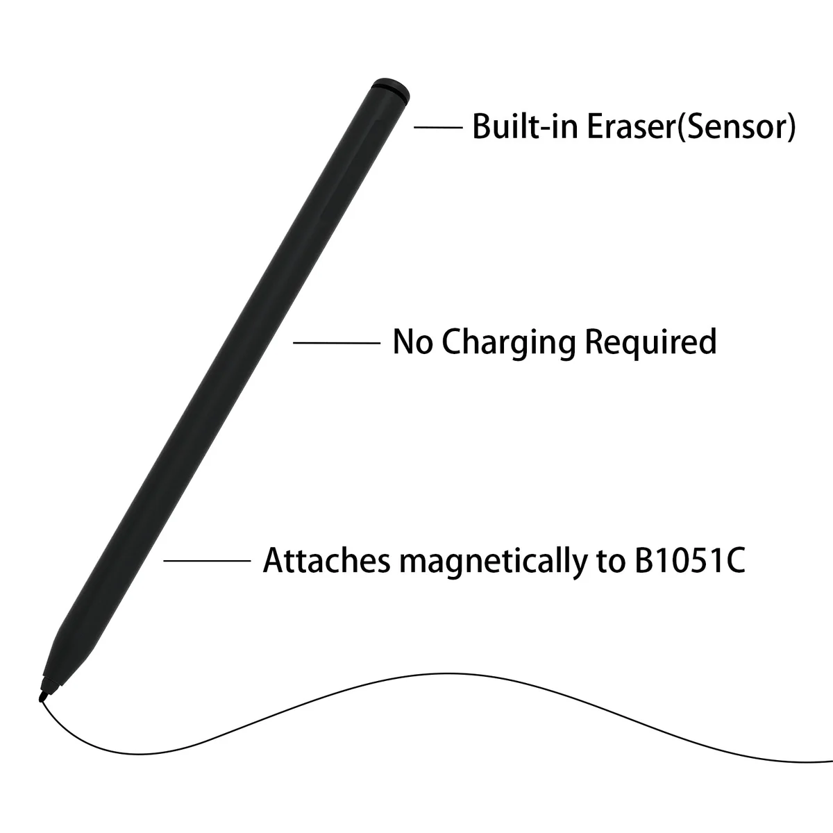 Infografis stylus seri Bigme B1051 dengan penghapus dan magnet