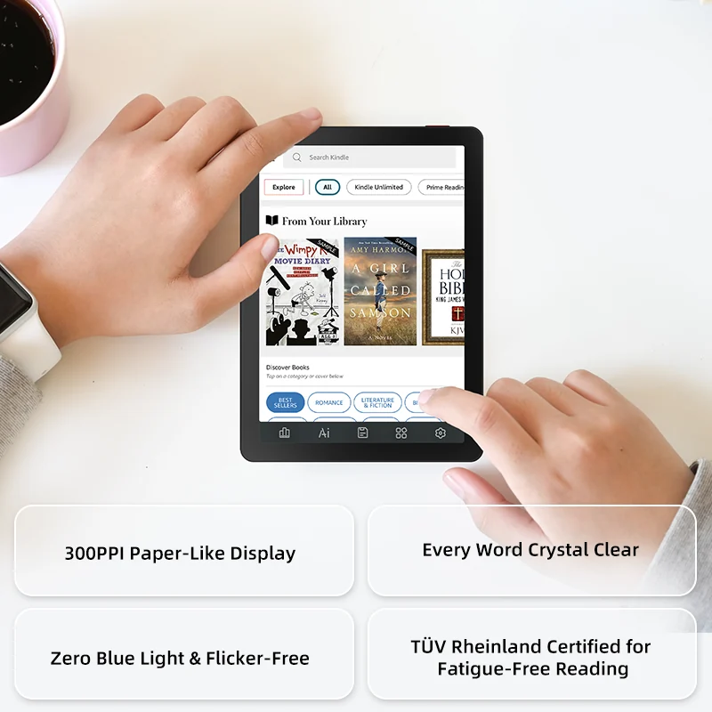 Bigme B6 Color Lite membuka rak buku digital