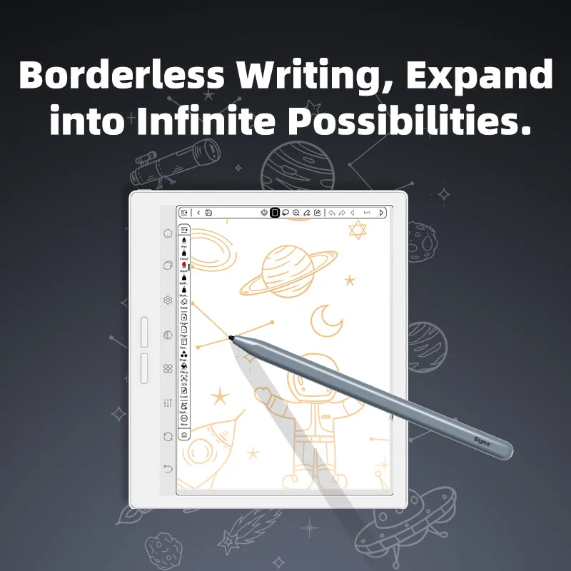 Infografis menulis dengan stylus di Bigme B751C S