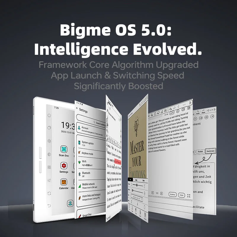 Infografis Bigme OS 5.0 pada B751C S