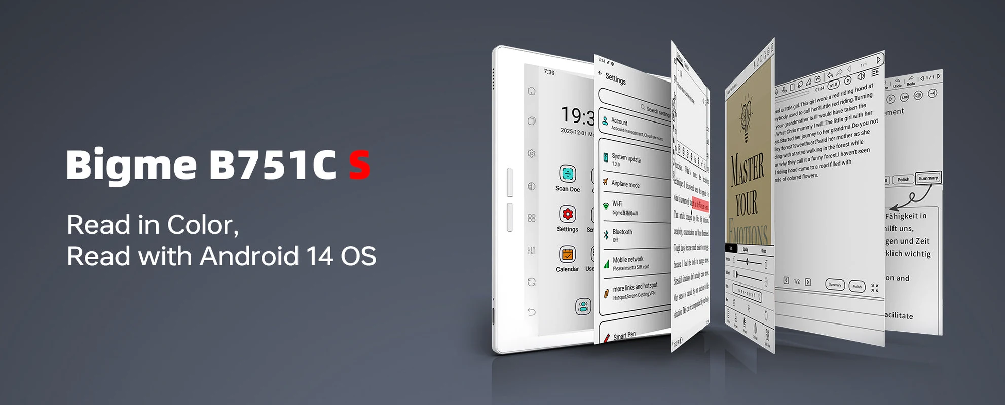 Bigme B751C S — Read in Color, Read with Android 14 OS